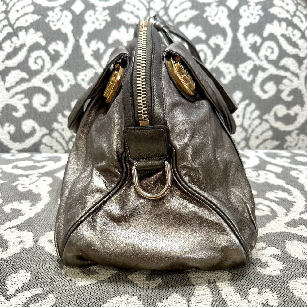 GUCCI $1595 Hysteria Metallic Bronze Leather Gold Hardware Tote Bag - Picture 6 of 10